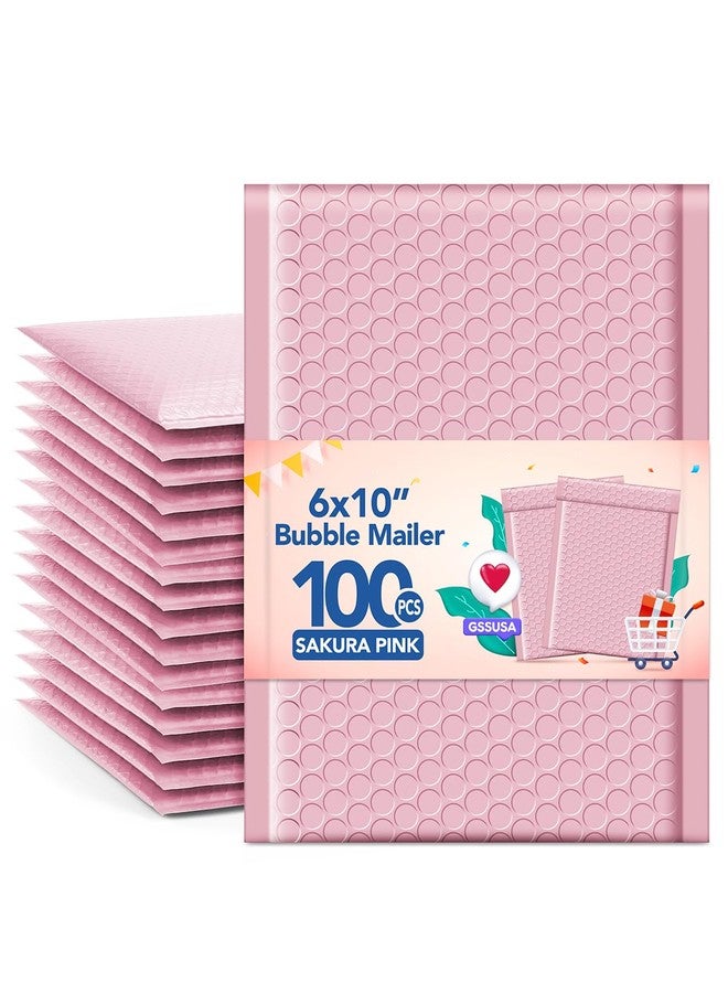GSSUSA Bubble Mailers 6x10 Inches 100 Pack Size 6x9” Bubble Mailer Envelopes Small Packaging Mailing Envelope Bags Shipping Bag Bulk Pack Self Seal Package Mail Packing Business Supplies, Sakura Pink - Image 1