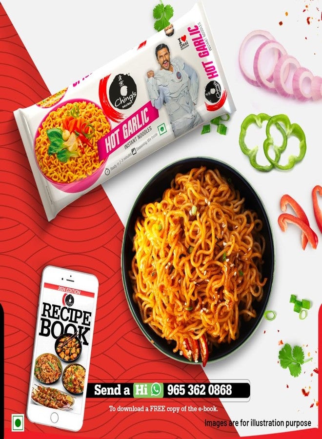 Ching's Ching’s Hot Garlic Flavour Instant Noodles, Desi Chinese Flavour, Vegetarian, 240g - Image 5
