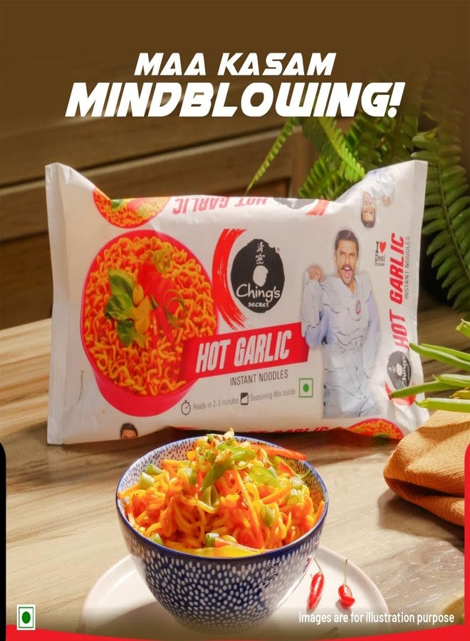 Ching's Ching’s Hot Garlic Flavour Instant Noodles, Desi Chinese Flavour, Vegetarian, 240g - Image 4