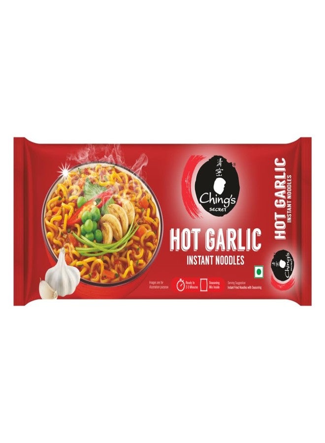 Ching's Ching’s Hot Garlic Flavour Instant Noodles, Desi Chinese Flavour, Vegetarian, 240g - Image 1