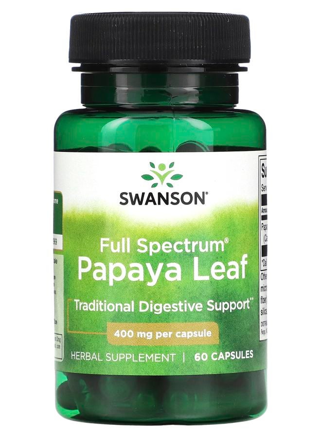 SWANSON Full Spectrum Papaya Leaf 400 mg 60 Capsules