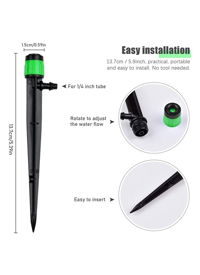 Y&D Irrigation Drippers Drip Emitters, 50Pcs 360 Degree Adjustable Fits 1/4 Tube, for Water Flow System  - Image 5