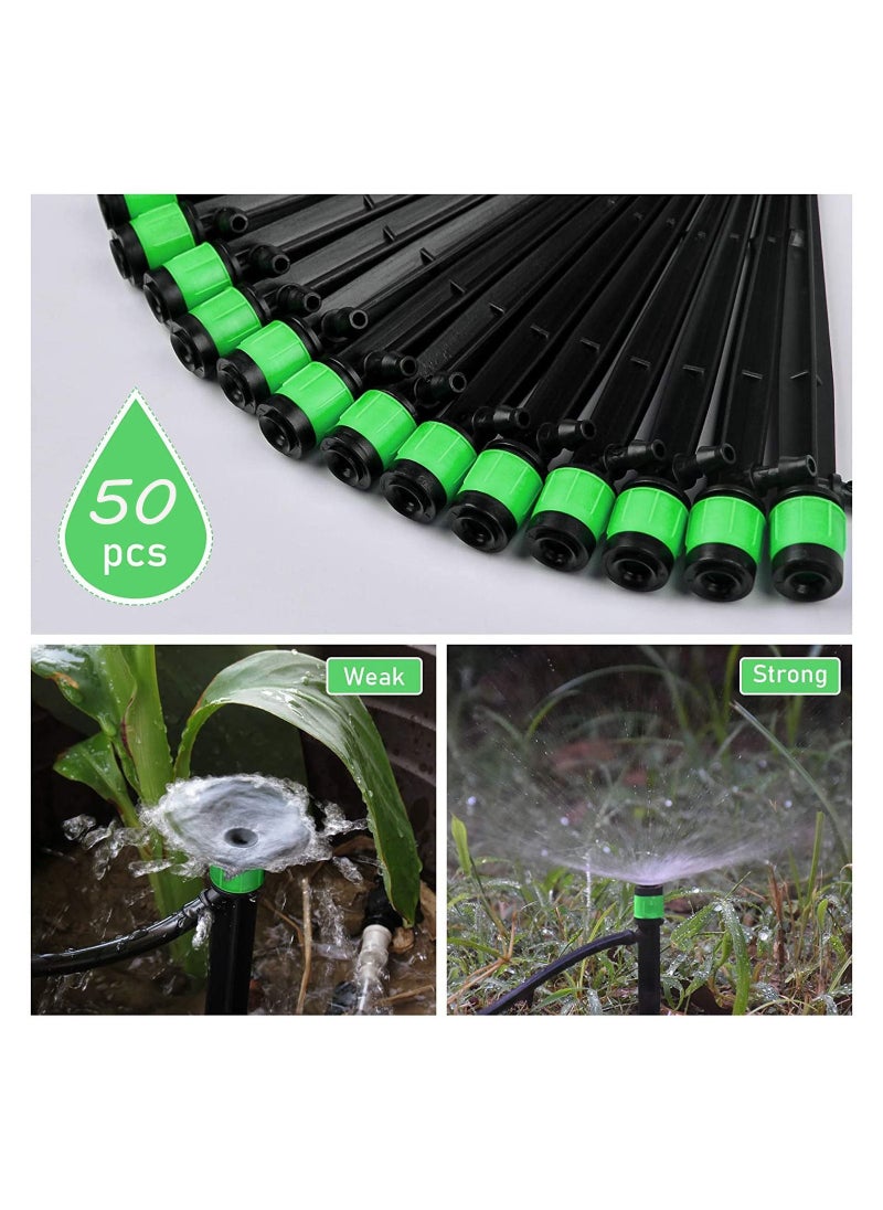 Y&D Irrigation Drippers Drip Emitters, 50Pcs 360 Degree Adjustable Fits 1/4 Tube, for Water Flow System  - Image 2