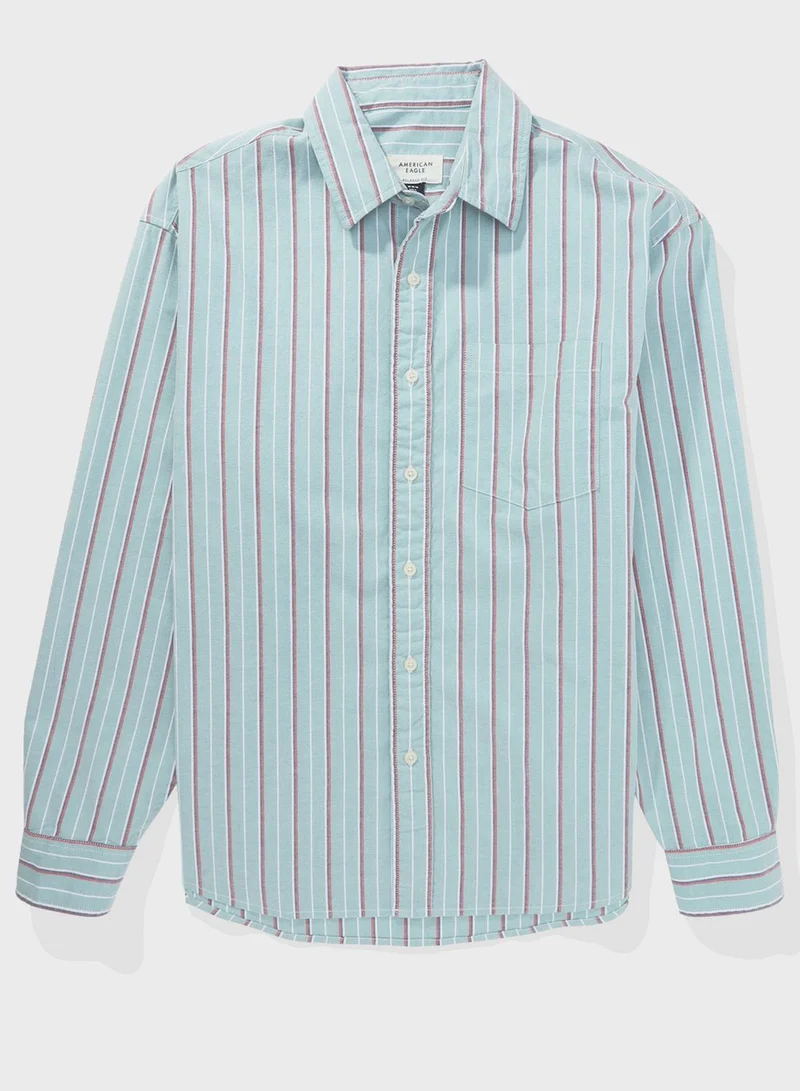 American Eagle Striped Relaxed Fit Shirt
