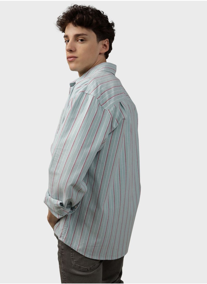 American Eagle - Striped Relaxed Fit Shirt - Image 1