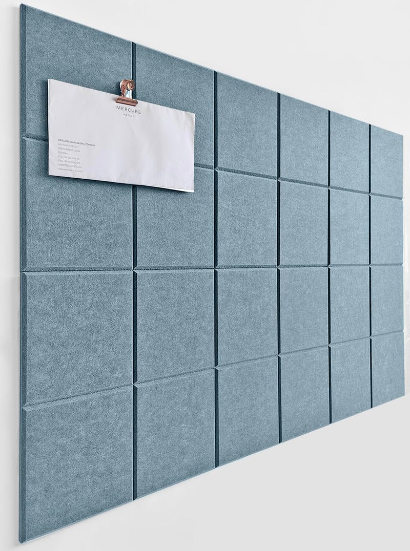 DECORITA Cork Board 24 x36 Alternative 6 Pack Felt Wall Tiles with Safe Removable Adhesive Tabs Cork Boards for Walls Home Office Pin Board Tack Board Cork Board Gray Blue - Image 2