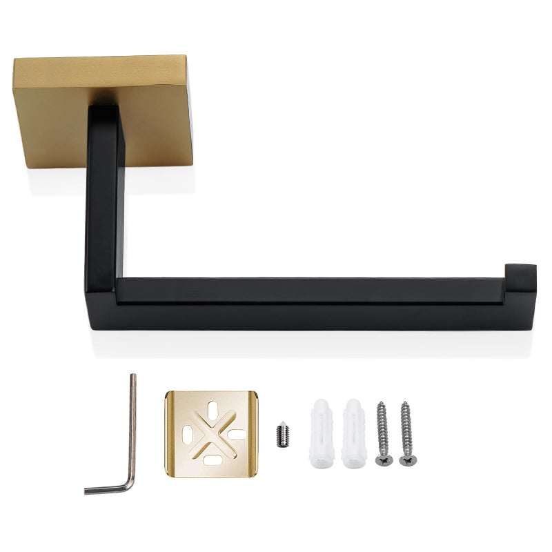 TURS Black and Gold Toilet Paper Holder Wall Mount Paper Towel Holder Stainless Steel Tissue Holder - Image 5