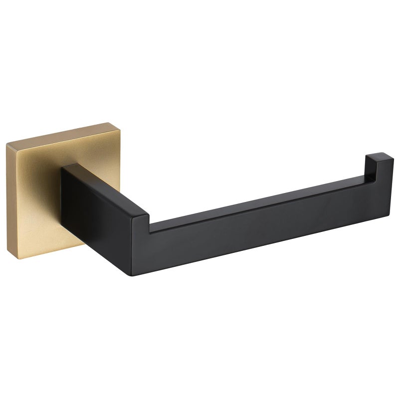 TURS Black and Gold Toilet Paper Holder Wall Mount Paper Towel Holder Stainless Steel Tissue Holder - Image 1