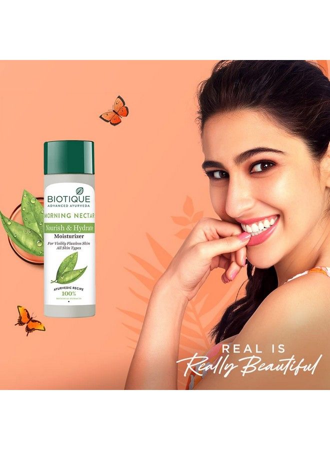 Biotique Morning Nectar Flawless Skin Moisturizer For All Skin Types 190Ml (Pack Of 2) - Image 3