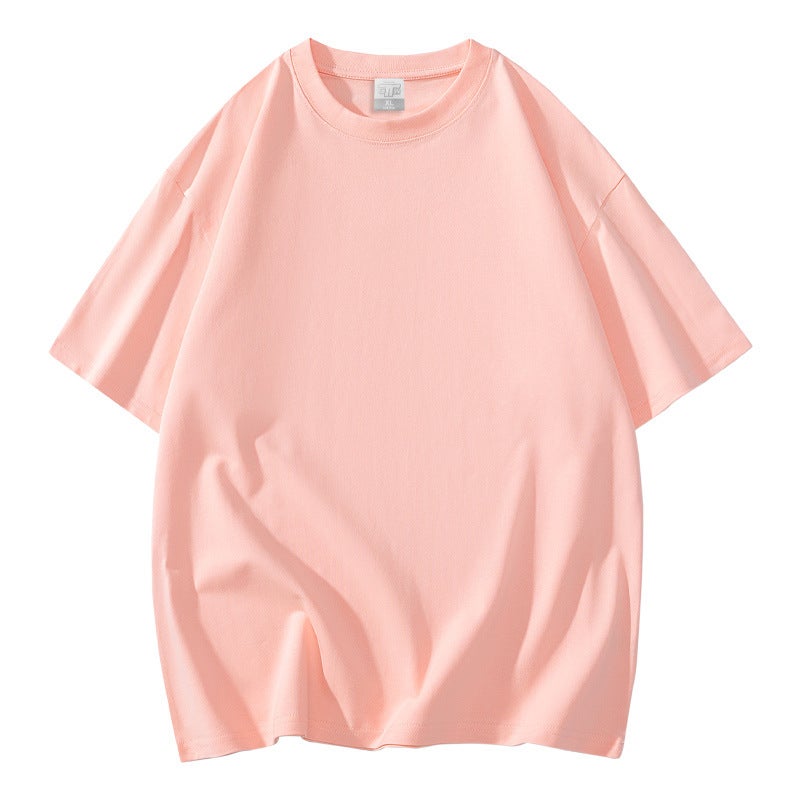 300G Pure Cotton T-Shirt For Men And Women, Heavyweight, Thick, Opaque, Loose, American Style, Off-Shoulder, Large Size, Pure Color Half-Sleeved Top - Image 1