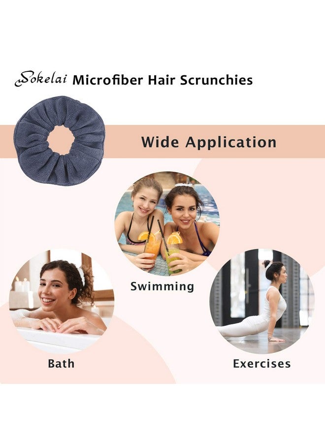 wokelai Hair Drying Towel Scrunchies Terry Cloth Scrunchie Large Microfiber Hair Ties For Frizz Free Women Girls Thick Fuzzy Scrunchy Bobbles Hair Bands Ropes Ponytail Holder Wet Hair Accessories - Image 5