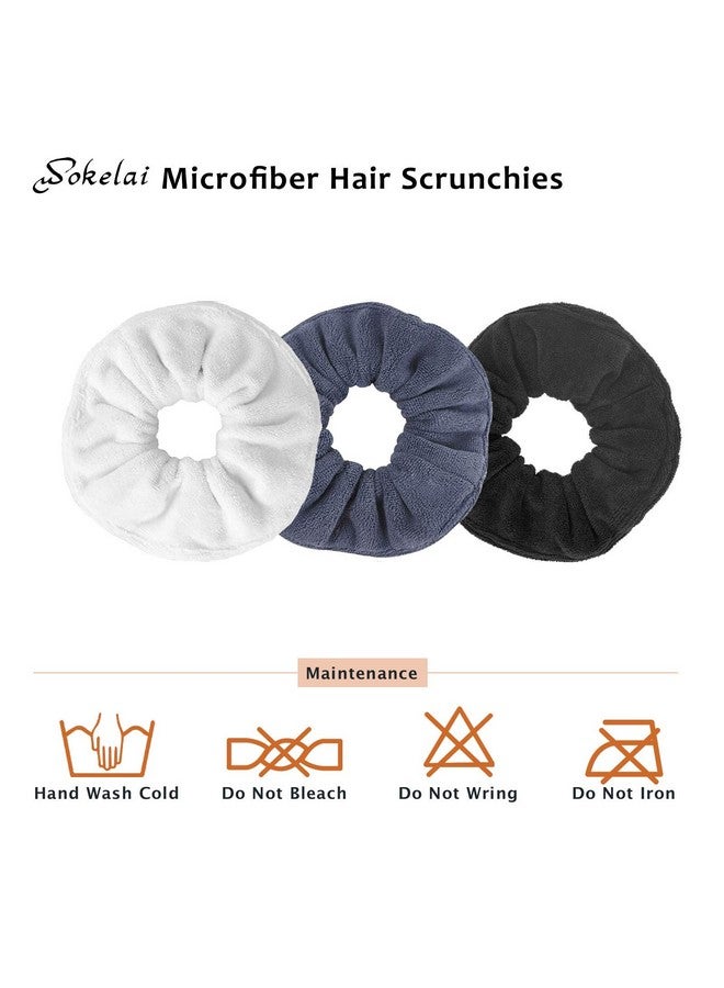 wokelai Hair Drying Towel Scrunchies Terry Cloth Scrunchie Large Microfiber Hair Ties For Frizz Free Women Girls Thick Fuzzy Scrunchy Bobbles Hair Bands Ropes Ponytail Holder Wet Hair Accessories - Image 4