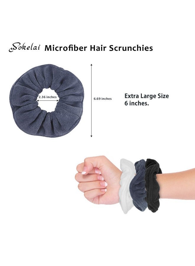 wokelai Hair Drying Towel Scrunchies Terry Cloth Scrunchie Large Microfiber Hair Ties For Frizz Free Women Girls Thick Fuzzy Scrunchy Bobbles Hair Bands Ropes Ponytail Holder Wet Hair Accessories - Image 2