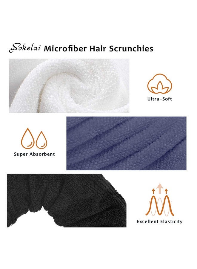 wokelai Hair Drying Towel Scrunchies Terry Cloth Scrunchie Large Microfiber Hair Ties For Frizz Free Women Girls Thick Fuzzy Scrunchy Bobbles Hair Bands Ropes Ponytail Holder Wet Hair Accessories - Image 3