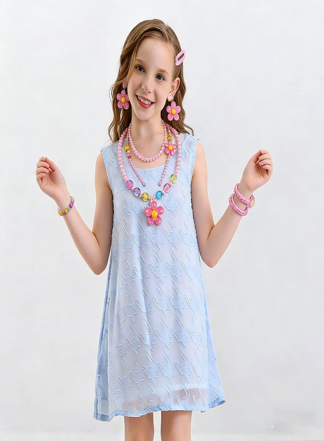 squishy 10Pcs Necklace Set for Girls, Girls Jewellery Gift Sets, Floral Jewellery Gift Set for Young Fashion Enthusiasts, Ideal for Birthday Parties and Themed Celebrations, Decorative Accessories - Image 5