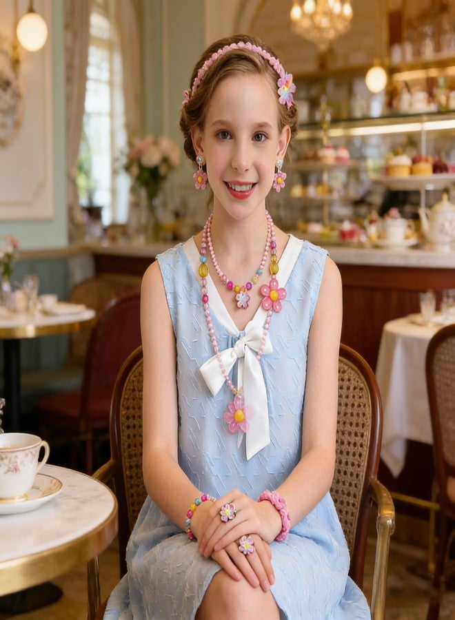 squishy 10Pcs Necklace Set for Girls, Girls Jewellery Gift Sets, Floral Jewellery Gift Set for Young Fashion Enthusiasts, Ideal for Birthday Parties and Themed Celebrations, Decorative Accessories - Image 4