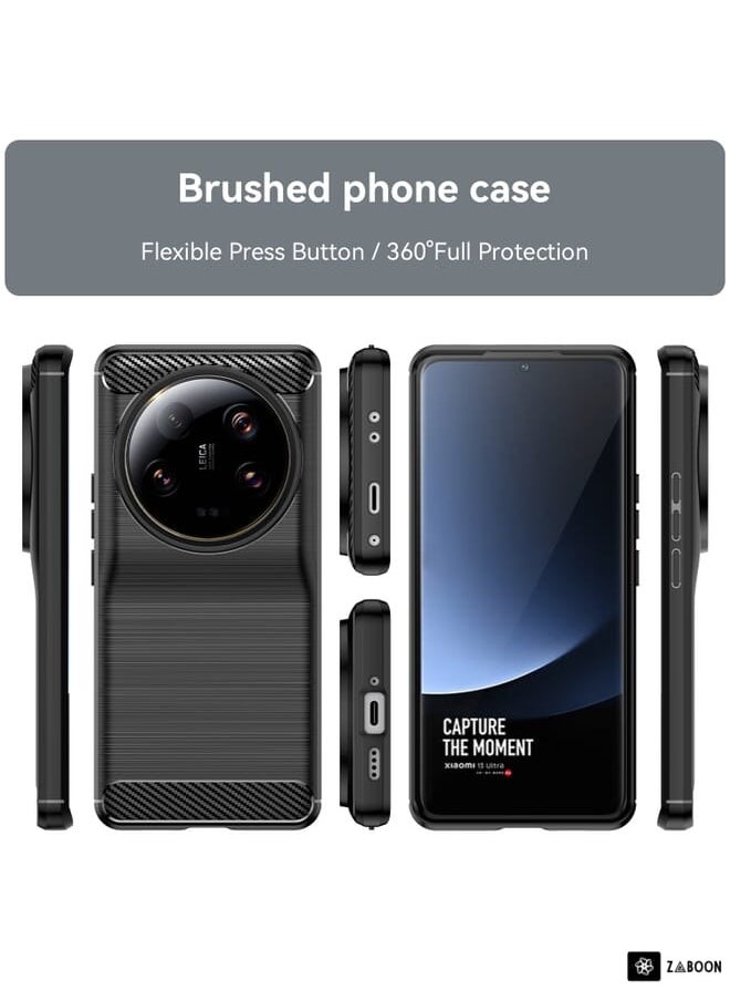 Green Tiger For Xiaomi 13 Ultra Carbon Fiber Brushed Texture TPU Case(Black)  - Image 2