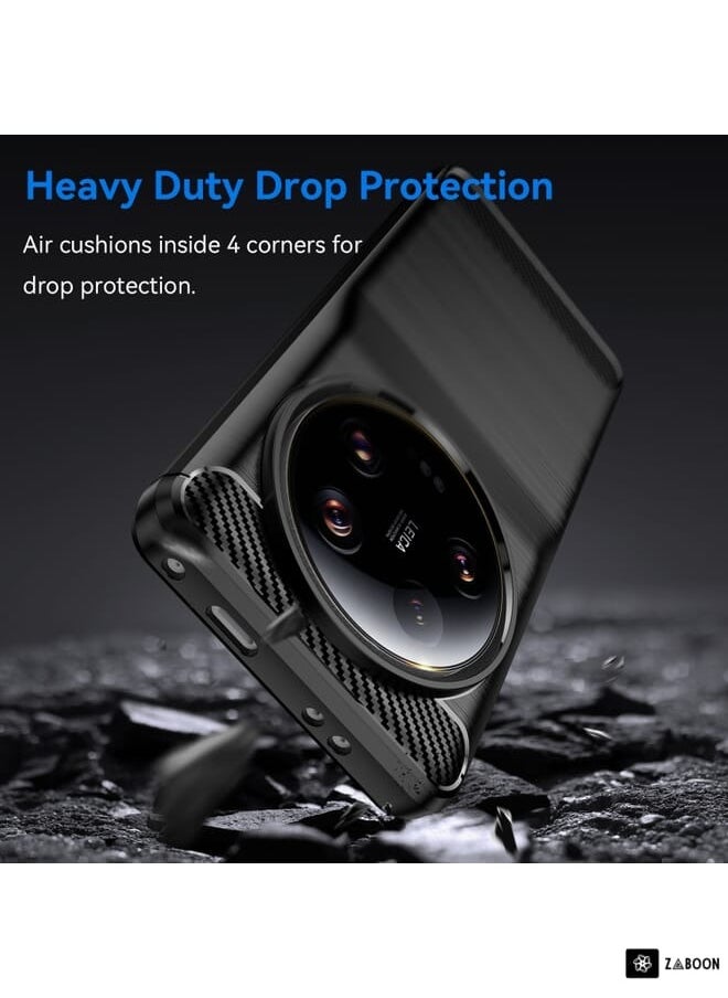 Green Tiger For Xiaomi 13 Ultra Carbon Fiber Brushed Texture TPU Case(Black)  - Image 3