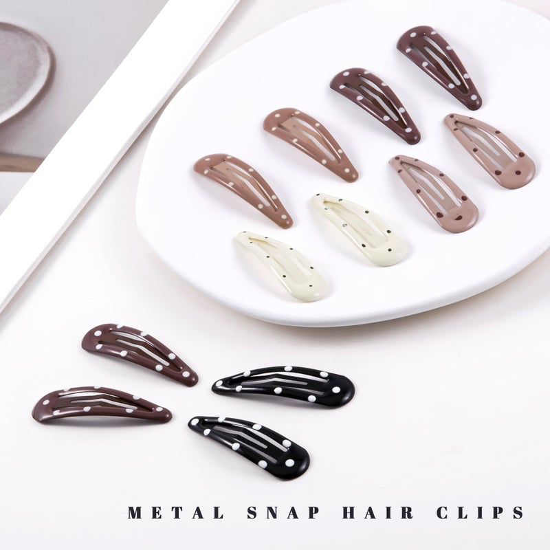 Cptots 20 PCS Metal Snap Hair Clips Water Drop No Slip Barrettes for Women Bright Small Hair Clips For Thick And Thin Fine Hair,Black Light Yellow Multiple Brown,1.97 x 0.5 In. - Image 3