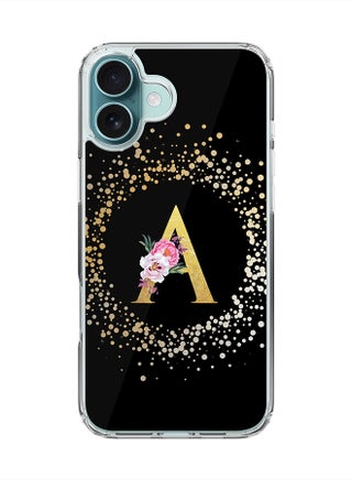 Custom Monogram Floral - A ( Black )