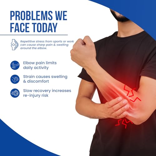 Leeford Ortho Tennis Elbow Support, Neoprene Elbow Band for Pain Relief, with Adjustable Velcro Strap for Gym Workout, Lightweight, Skin-Friendly for Men and Women (Size S) - Image 2