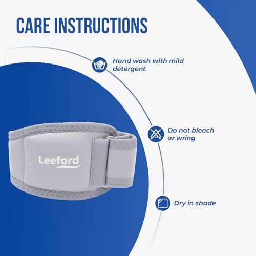Leeford Ortho Tennis Elbow Support, Neoprene Elbow Band for Pain Relief, with Adjustable Velcro Strap for Gym Workout, Lightweight, Skin-Friendly for Men and Women (Size S) - Image 5