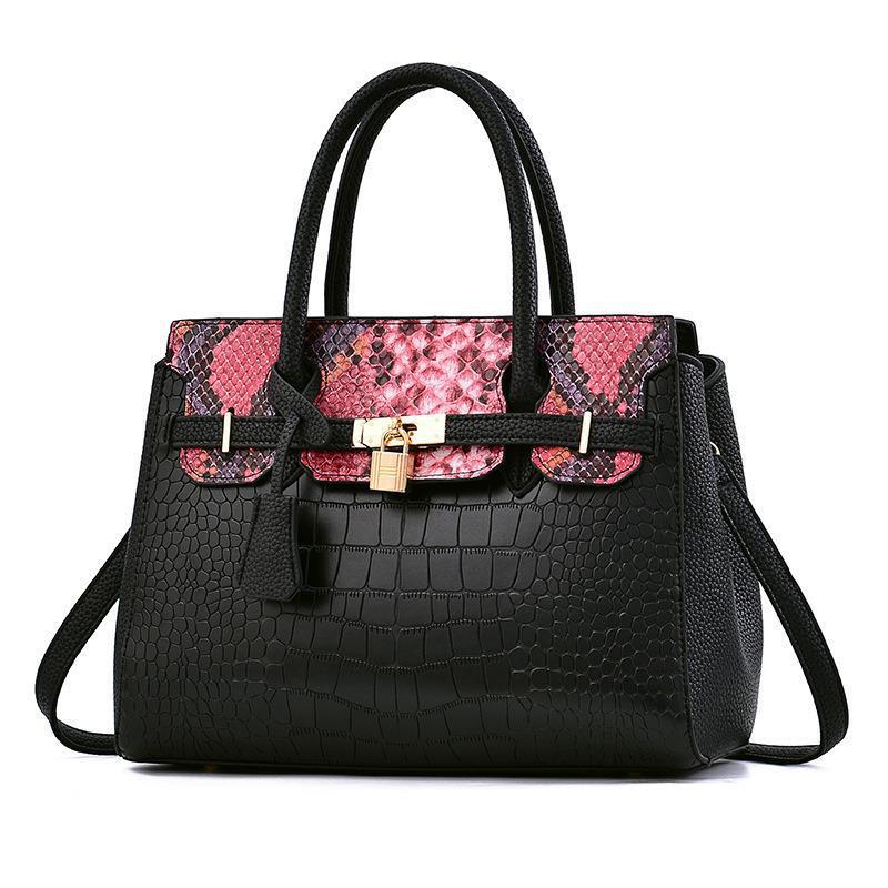Women's PU Satchel Handbag, Large Capacity, Red - Image 5