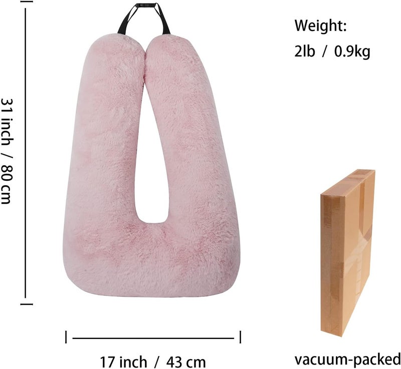 Atablyn Pink Soft Cotton Travel Neck Pillow -Ergonomic Support for Child and Adult Car Seats, Cozy Compact Pillow for Long-Distance Travel Essentials - Image 4
