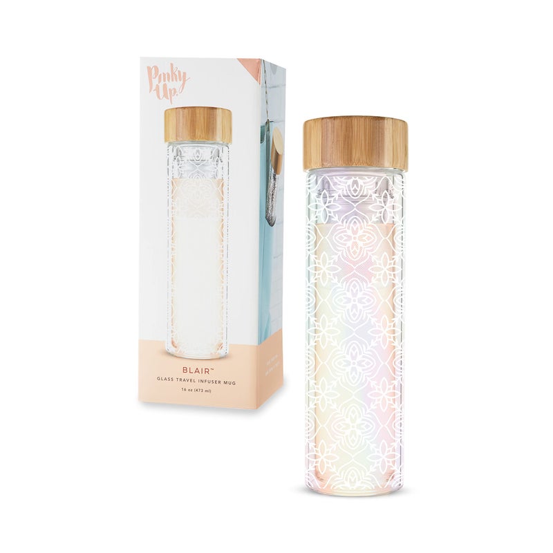 Pinky Up Pinky Up Blair Travel Tea Infuser Mug Double Walled Insulated Travel Tumbler with Loose Leaf Tea Strainer Travel Coffee Mug Keeps Drinks Hot or Cold 16 oz Marrakesh 