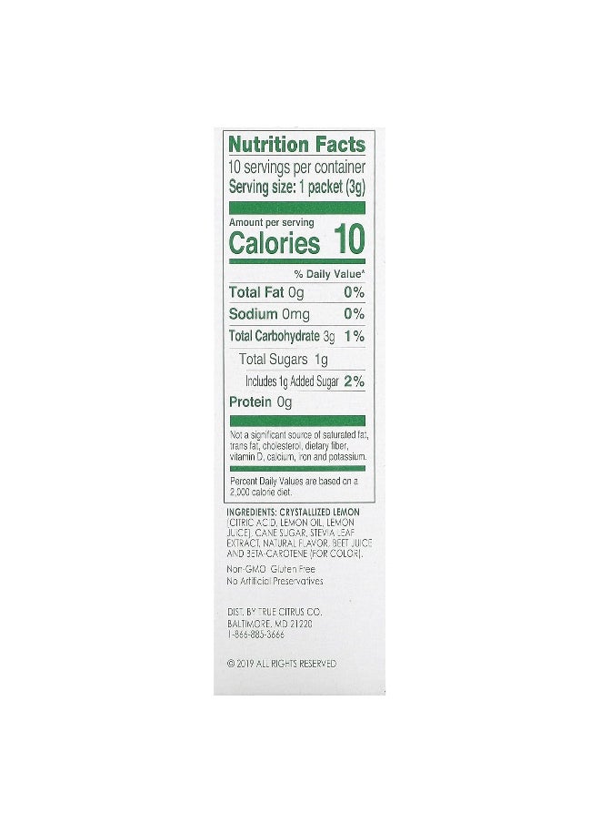 True Citrus True Citrus, True Lemon, Lemonade, Peach, 10 Packets, 0.11 oz (3 g) Each  - Image 2