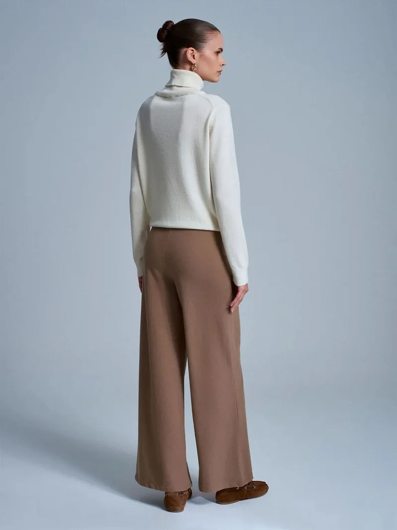 ديلفين DILVIN Women's Wide-Leg Knit Trousers