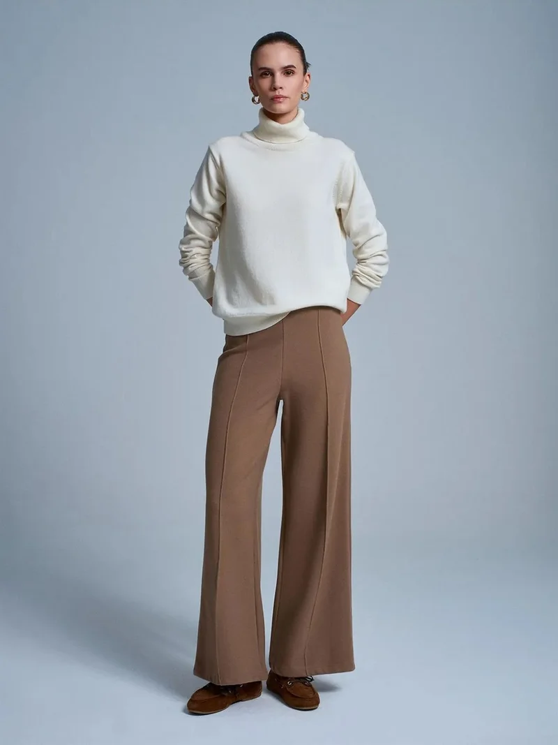 ديلفين DILVIN Women's Wide-Leg Knit Trousers