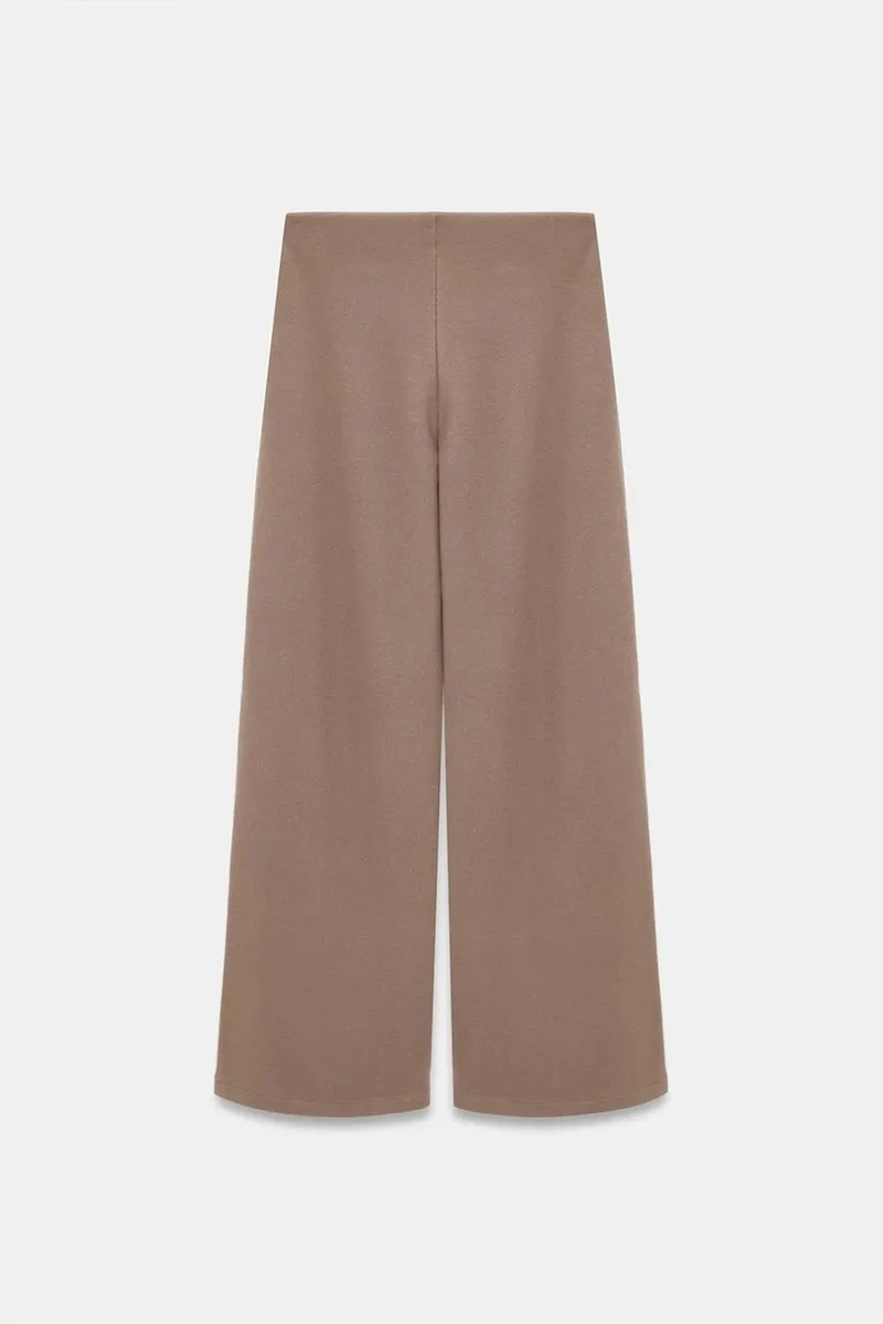 Dilvin Camel Brown DILVIN Women's Wide-Leg Knit Trousers for Women | Best Price UAE