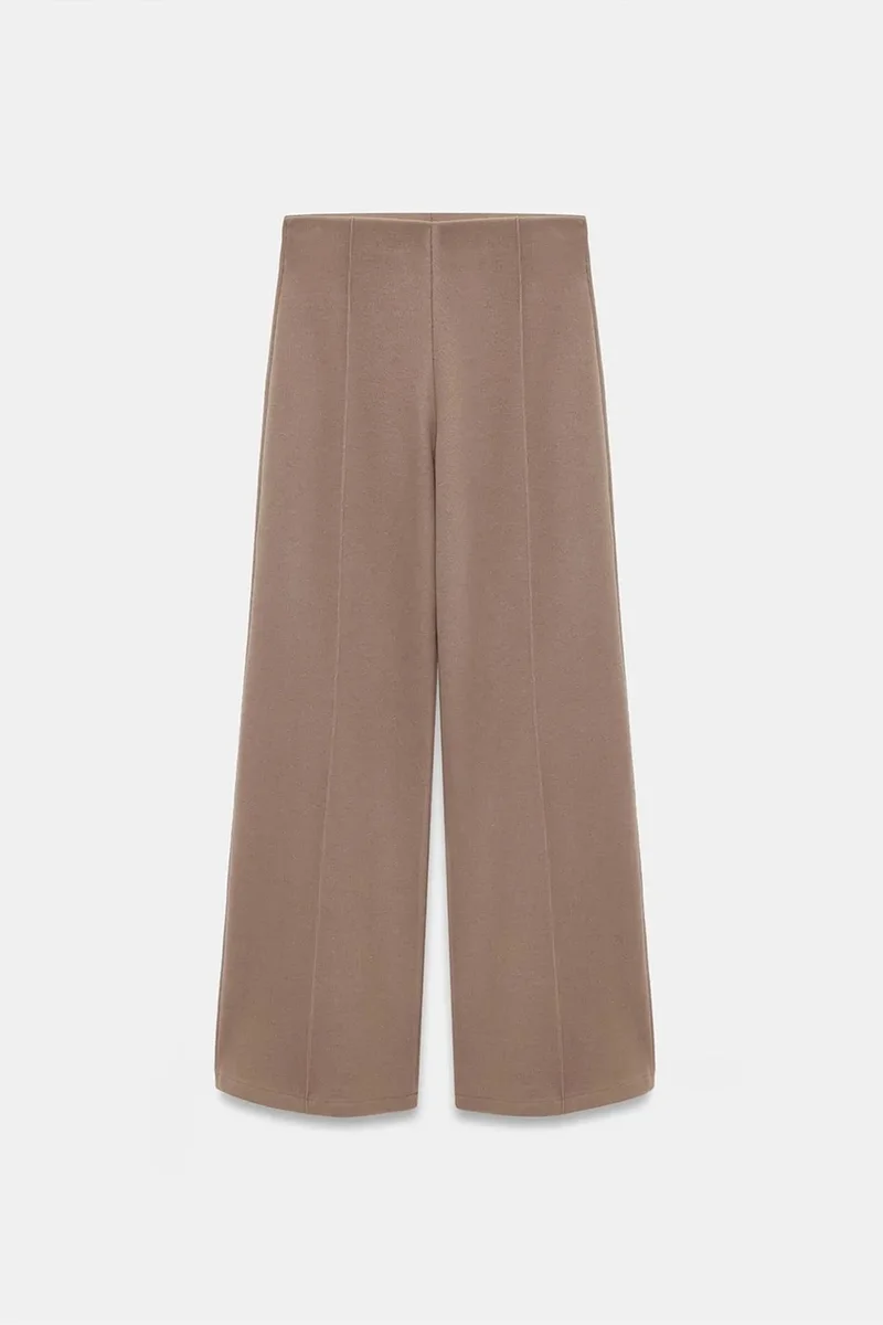 Dilvin Camel Brown DILVIN Women's Wide-Leg Knit Trousers for Women | Best Price UAE