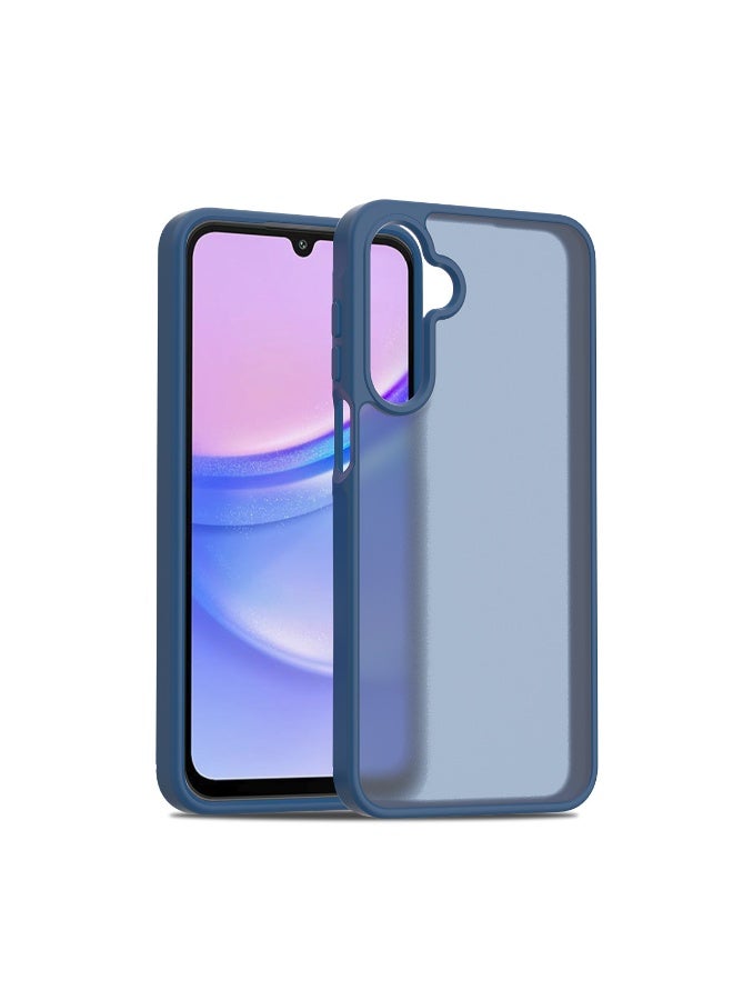 NIBEMINENT Semi Transparent Anti Fall Protection Case With Magsafe For Samsung A35, Deep Blue