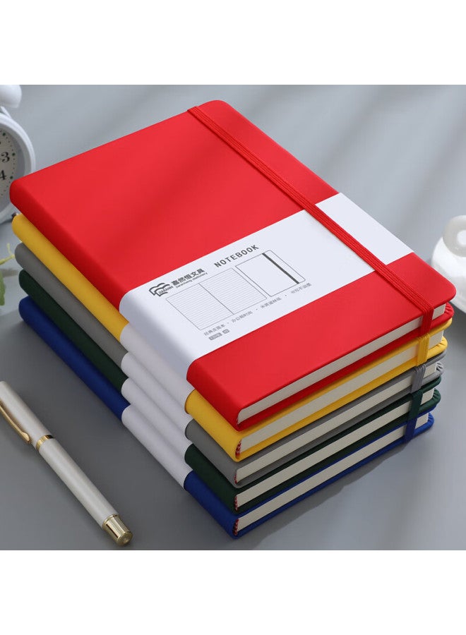 Jiaranheng A5 High-Value Pu Leather Notebook With Thick Strap, Ideal For Students, Business, Meetings, Work Logs, Customizable - Red - Image 1