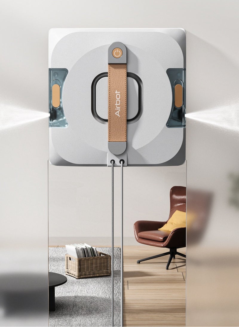 آيربوت روبوت تنظيف النوافذ Airbot W3 - فوهتان مع رذاذ بالموجات فوق الصوتية، وتخطيط ذكي للمسار، وقوة شفط 11000 باسكال، وتقنية اكتشاف الحواف، وUPS لمدة 20 دقيقة، و4 أوضاع تنظيف، ونظام MiHome Control Mijia Ecosystem - Image 1