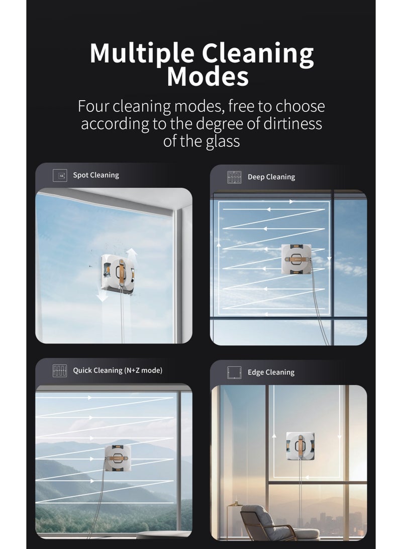 آيربوت روبوت تنظيف النوافذ Airbot W3 - فوهتان مع رذاذ بالموجات فوق الصوتية، وتخطيط ذكي للمسار، وقوة شفط 11000 باسكال، وتقنية اكتشاف الحواف، وUPS لمدة 20 دقيقة، و4 أوضاع تنظيف، ونظام MiHome Control Mijia Ecosystem - Image 5