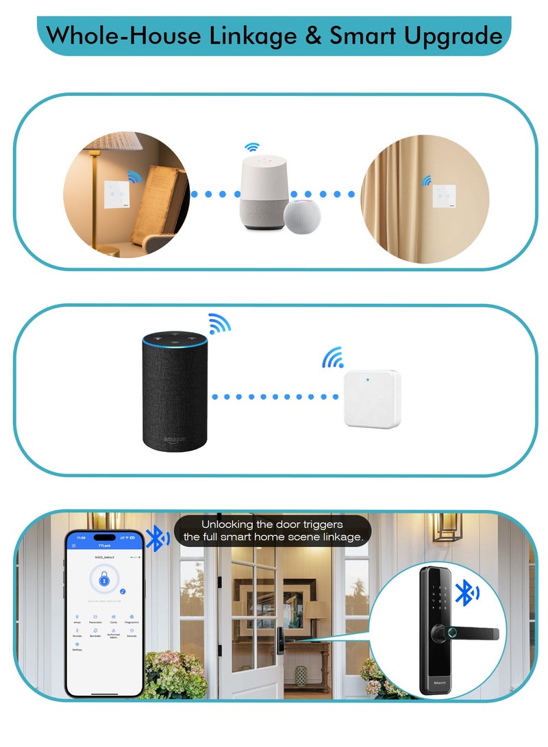 ماكايورون بوابة Makayuron الذكية G2 بتقنية TTLock Wi-Fi، جسر بلوتوث Wi-Fi بتردد 2.4GHz، محور G2 للتحكم والإدارة عن بُعد لأقفال الأبواب الذكية Bluetooth Deadbolt عبر تطبيق TTLock، متوافق مع Alexa وGoogle Home - Image 2