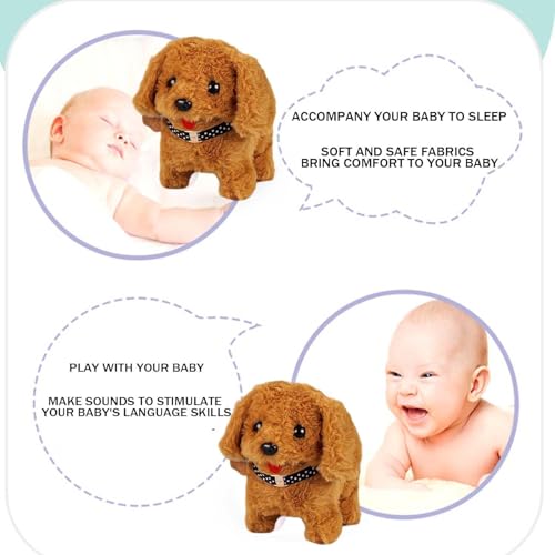 Styxon Walking and Barking Dog Soft Toy Fantastic Puppy Battery Operated Walking Dog Run Toy Kid Education Toy Best for Children [ 1 pcs ] (Broun) - Image 3