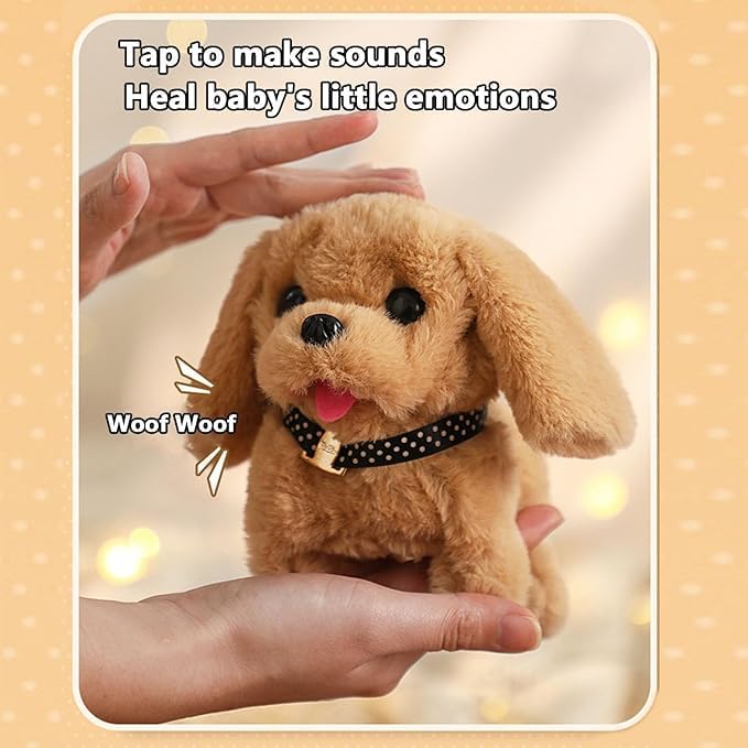 Styxon Walking and Barking Dog Soft Toy Fantastic Puppy Battery Operated Walking Dog Run Toy Kid Education Toy Best for Children [ 1 pcs ] (Broun) - Image 2