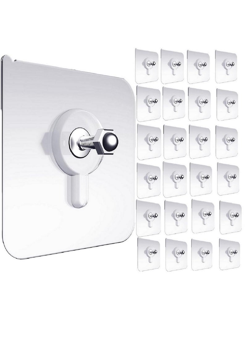 ZUNBELLA ZUNBELLA Stick Hangers On Wall 25 Pieces Hook Hanger Sticker Screw Wall Hook Wall Holders Hooks Transparent Hooks for Hanging Photo Frame Hook Wall Hanging Hooks Without Drilling A7840 