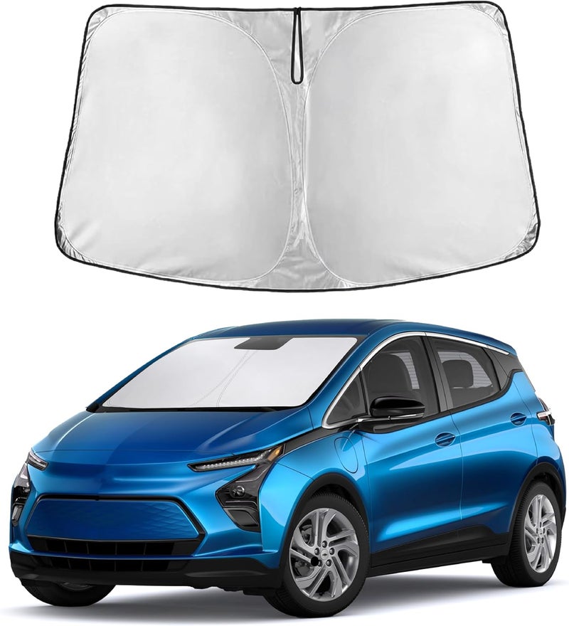 ظلة زجاج أمامي من EcoNour متوافقة مع Chevrolet Bolt EV 2017–2024، ظلة للنافذة الأمامية، واقي شمس قابل للطي، حماية من الأشعة فوق البنفسجية والحرارة - Image 1