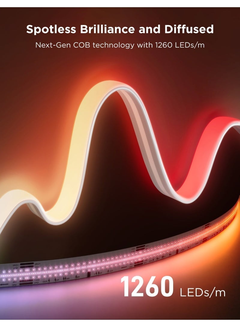 جوفي شريط اضاءة سي او بي ليد برو، ضوء ار جي بي اي سي دبليو ذكي مع ابيض دافئ، 3 متر، داخلي، شريط اضاءة LED - Image 2