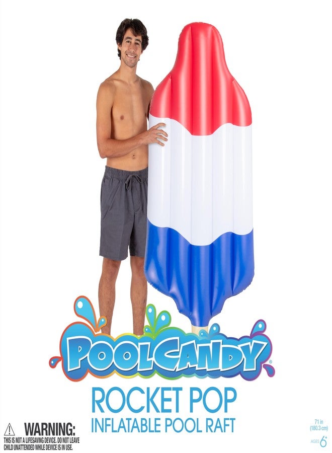 Poolcandy Giant Rocket Pop Inflatable Pool Raft, Ice Pop Frozen Pool Float, 72" Extra Wide Pool Raft - Perfect Size and Holds up to 300 lbs. - Image 4