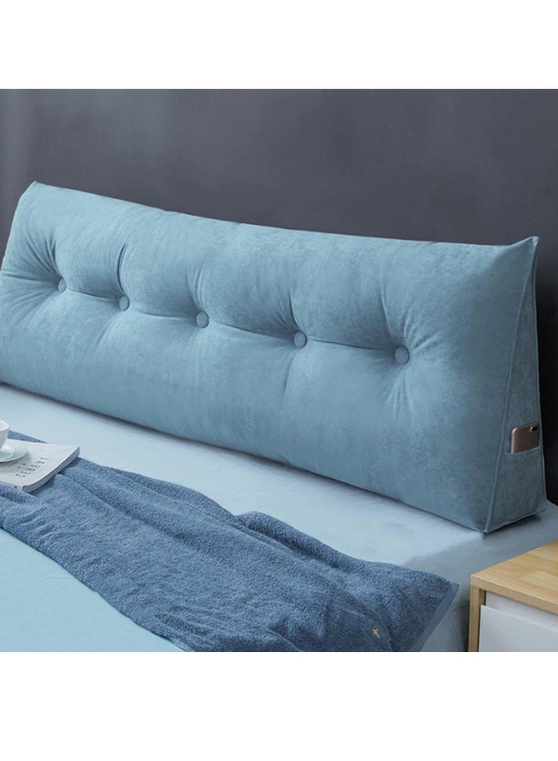 رات سو وسادة قراءة للسرير والأريكة ووسادة مدببة للأريكة ووسادة للظهر ووسادة مقعد للسرير ووسادة للكرسي ووسادة للرأس على السرير ووسادة للمقعد مع غطاء قابل للإزالة بأبعاد 150 × 50 × 20 سم. - Image 1