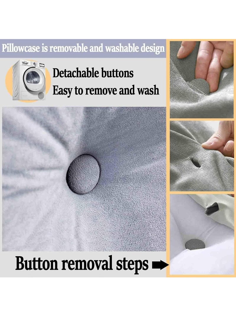 رات سو وسادة قراءة للسرير والأريكة ووسادة مدببة للأريكة ووسادة للظهر ووسادة مقعد للسرير ووسادة للكرسي ووسادة للرأس على السرير ووسادة للمقعد مع غطاء قابل للإزالة بأبعاد 150 × 50 × 20 سم. - Image 4