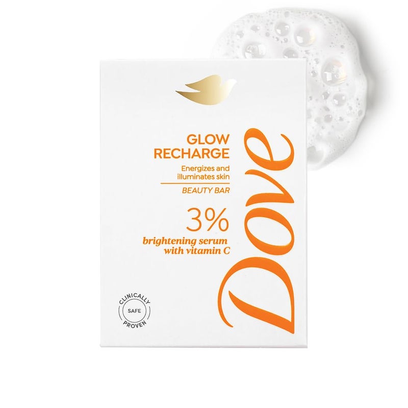 Dove Glow Recharge Serum Beauty Bar  3 Brightening serum  Vit C  Energizes  Illuminates skin  Paraben  SLS free  125g - Image 1