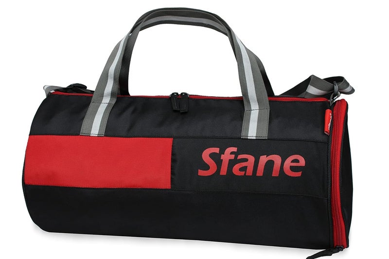 SFANE 9.84 inches Men & Women Polyester Blue & Black Sports Duffel with Shoe Compartment Gym Bag - Image 4