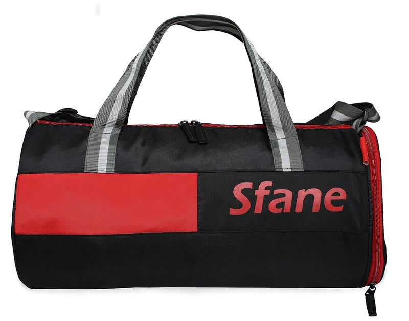 SFANE 9.84 inches Men & Women Polyester Blue & Black Sports Duffel with Shoe Compartment Gym Bag - Image 2